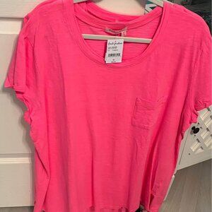 FRESH PRODUCE CLOTHING JANEY SLUB T-SHIRT NEON PINK SIZE 3X NEW WITH TAGS